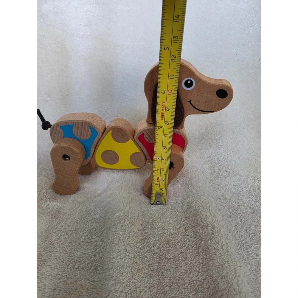 Melissa & Doug Wooden Dachshund Puppy Pull Toy GH17170 Wiggling Dog Multicolor